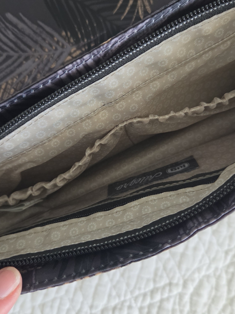 lug Quilted Black Crossbody with Palm-Print Accent - Picture 11 of 12